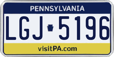 PA license plate LGJ5196