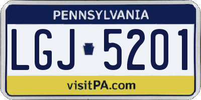 PA license plate LGJ5201
