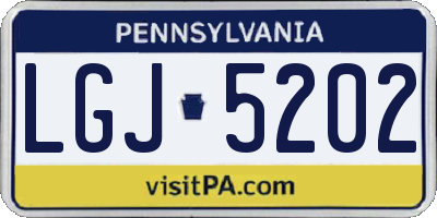 PA license plate LGJ5202