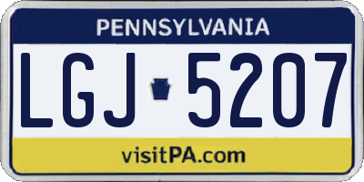 PA license plate LGJ5207