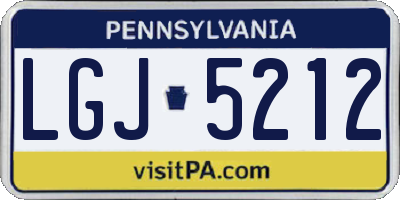 PA license plate LGJ5212