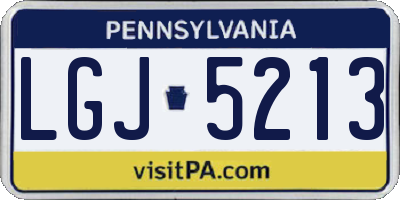 PA license plate LGJ5213