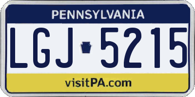 PA license plate LGJ5215