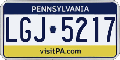PA license plate LGJ5217