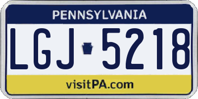 PA license plate LGJ5218