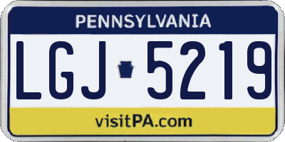 PA license plate LGJ5219