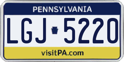 PA license plate LGJ5220