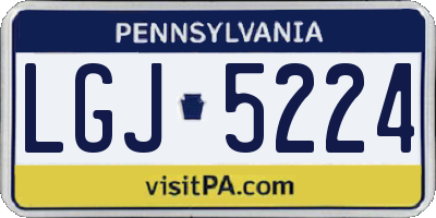 PA license plate LGJ5224