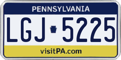 PA license plate LGJ5225