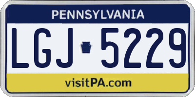 PA license plate LGJ5229