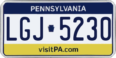 PA license plate LGJ5230
