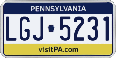 PA license plate LGJ5231