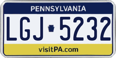 PA license plate LGJ5232