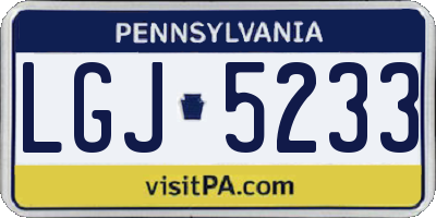 PA license plate LGJ5233