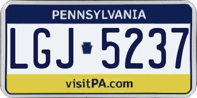 PA license plate LGJ5237