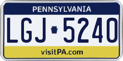 PA license plate LGJ5240