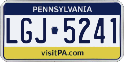 PA license plate LGJ5241