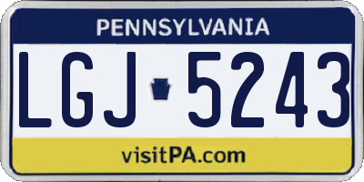 PA license plate LGJ5243