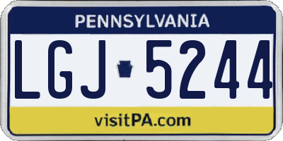 PA license plate LGJ5244
