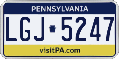 PA license plate LGJ5247