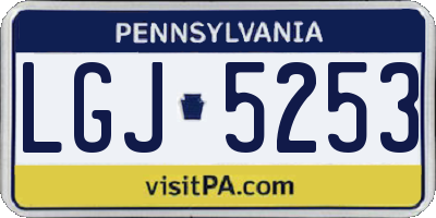 PA license plate LGJ5253