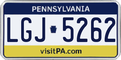 PA license plate LGJ5262