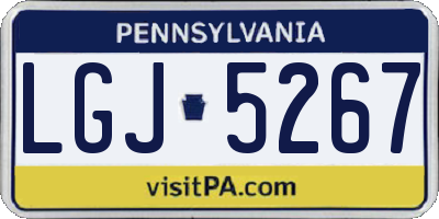 PA license plate LGJ5267