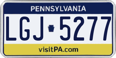 PA license plate LGJ5277