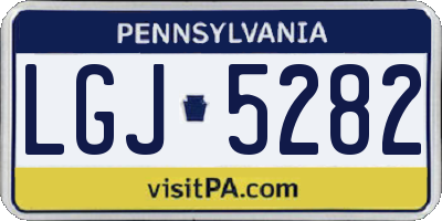 PA license plate LGJ5282