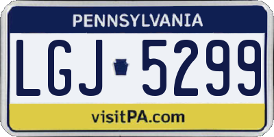 PA license plate LGJ5299