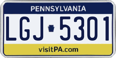 PA license plate LGJ5301