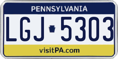 PA license plate LGJ5303