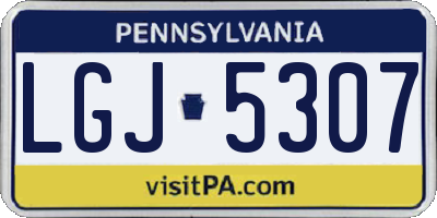 PA license plate LGJ5307