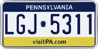 PA license plate LGJ5311