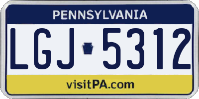 PA license plate LGJ5312
