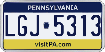 PA license plate LGJ5313