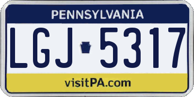 PA license plate LGJ5317