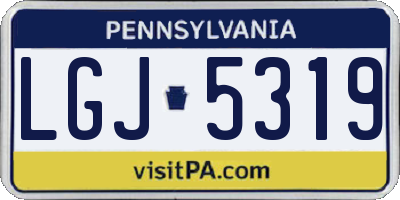 PA license plate LGJ5319