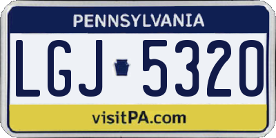 PA license plate LGJ5320