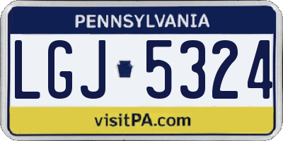 PA license plate LGJ5324