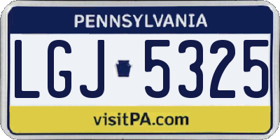 PA license plate LGJ5325