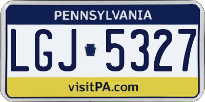 PA license plate LGJ5327