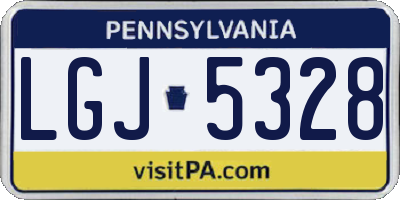 PA license plate LGJ5328