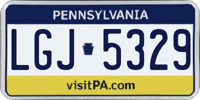 PA license plate LGJ5329