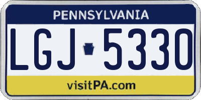 PA license plate LGJ5330