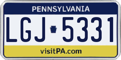 PA license plate LGJ5331