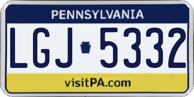 PA license plate LGJ5332