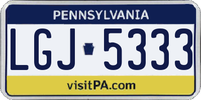 PA license plate LGJ5333