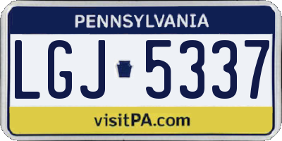 PA license plate LGJ5337