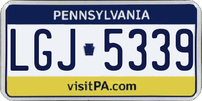 PA license plate LGJ5339